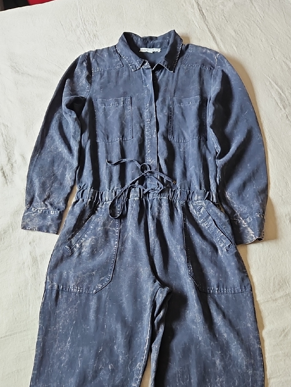 Young Fabulous & Broke Long Sleeve Jumpsuit Midnight Acid Wash Size Medium - Picture 12 of 16